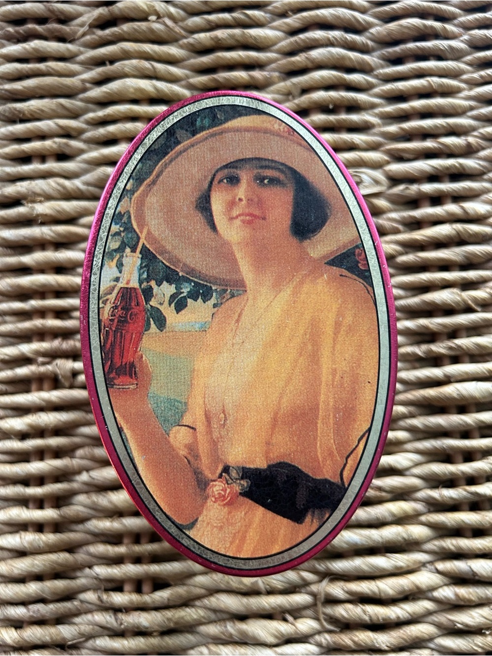 Coca Cola Vintage 1994 Gibson Girl Oval Tin